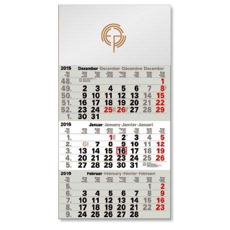 3-Monatskalender für das Folgejahr