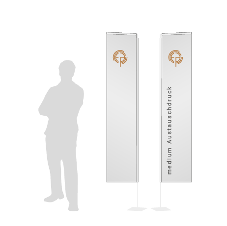 Beachflag Rechteck Austauschdruck | Medium (300 cm) | beidseitig bedruckt